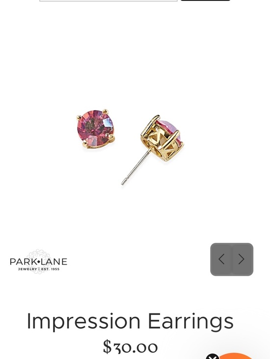 Park Lane Jewelry - Gold-Set Iridescent Coral Crystal Stud Earrings